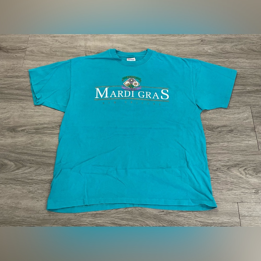 Vintage New Orleans Mardi Gras Bayou Country Shirt, Men’s Large, Made in USA